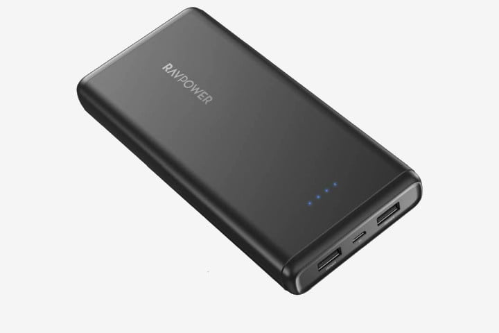 Picture of a RAVPower 20,000mAh power bank suitable for charging smartphones and other devices